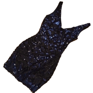 BEBE SEQUIN SPARKLE GLITTER LBD LITTLE BLACK MINI SLEEVELESS HOLIDAY PARTY DRESS